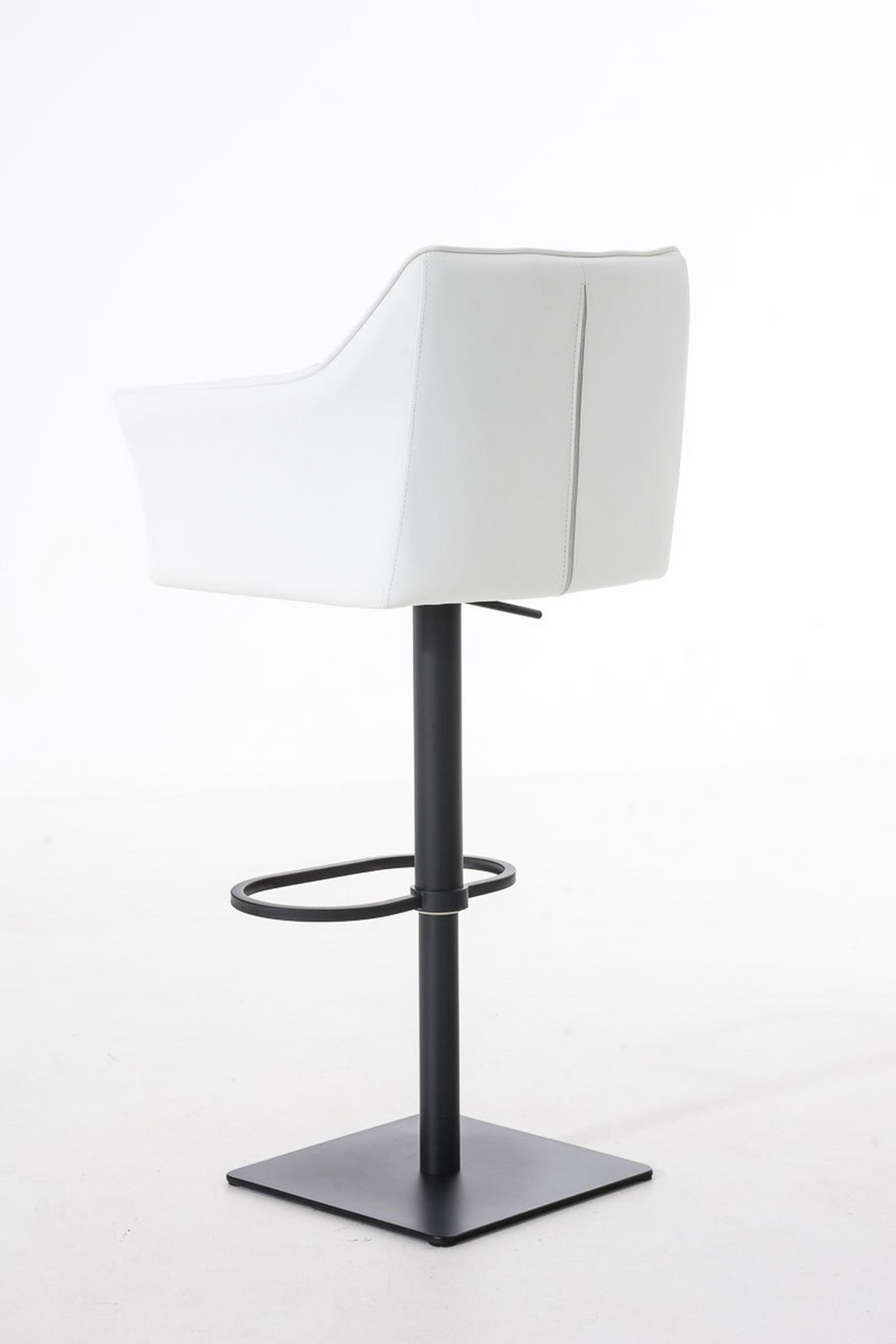 BARHOCKER Sihar Kunstleder Weiß Schwarz - Weiß, Leder/Metall (64/88/45cm) - DELUKE