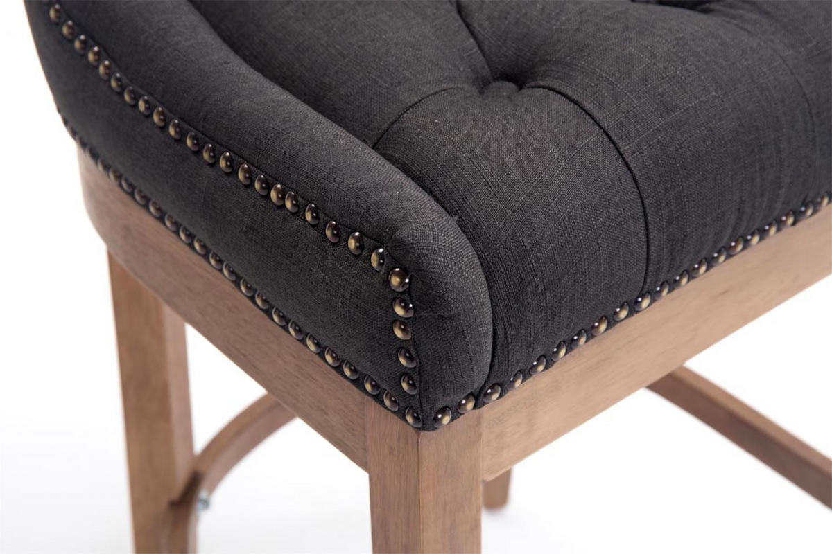 BARHOCKER Stoff Dunkelgrau - Dunkelgrau/Naturfarben, Holz/Textil (55/109/57cm) - CLP