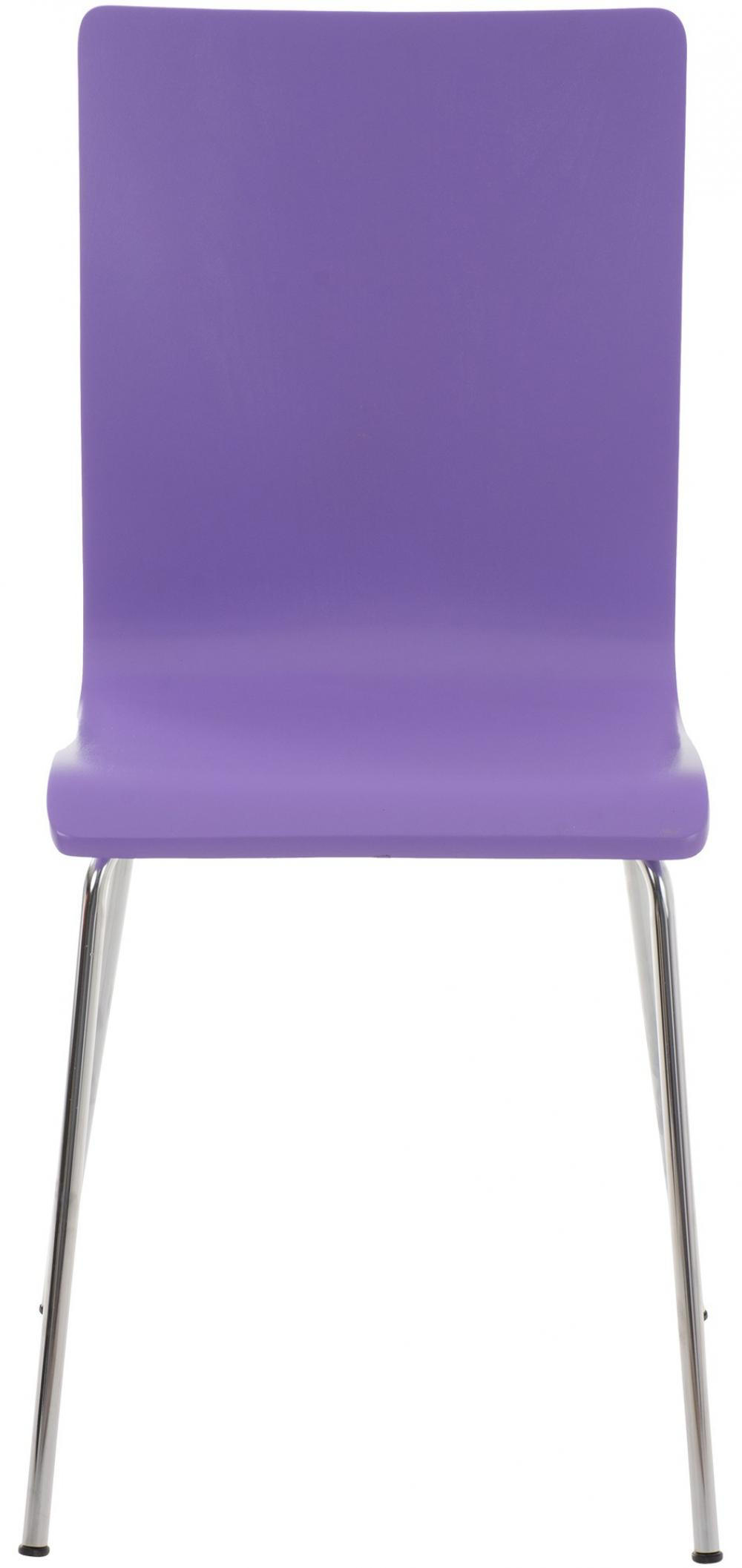 BESUCHERSTUHL Holz lila - Chromfarben/Lila, Holz/Metall (43/87/47cm) - CLP