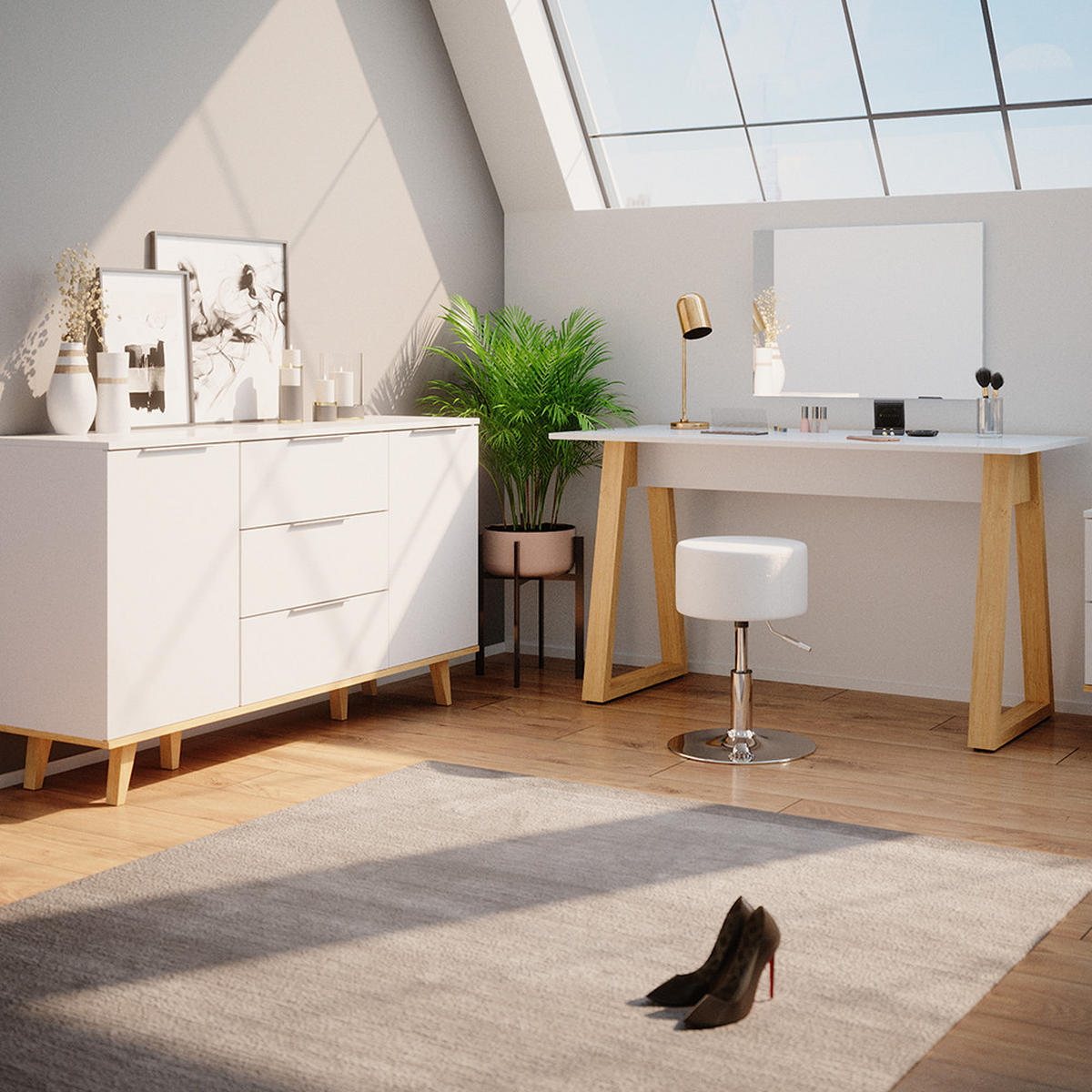 KREDENC Nautica Bílá - bílá, kompozitní dřevo (40/82/138cm) - Vicco