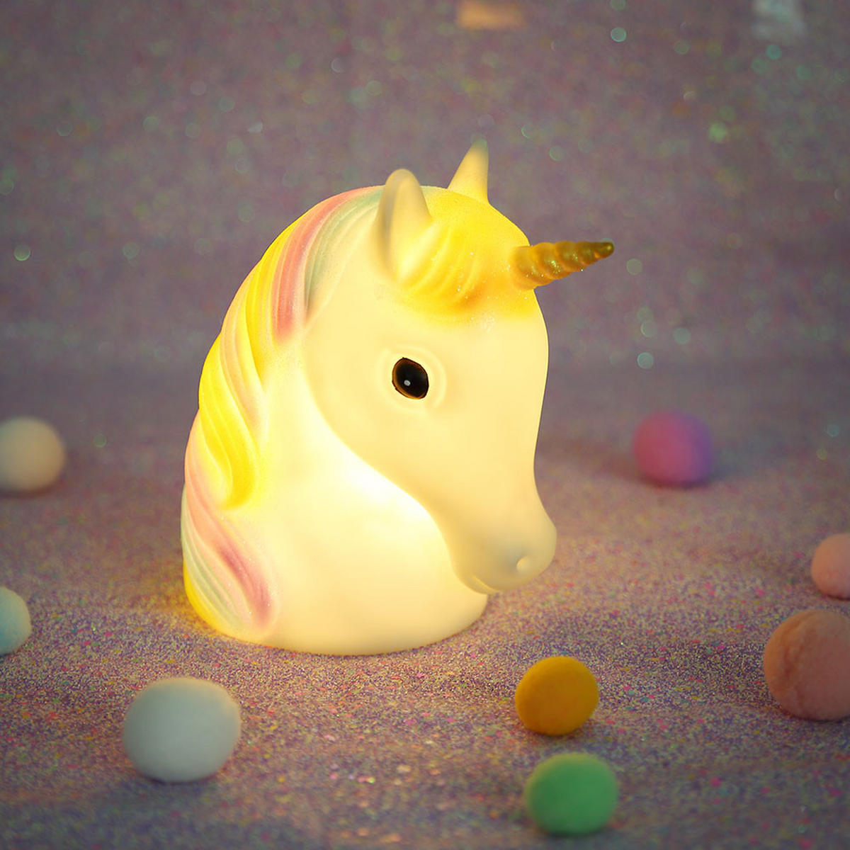 LED DEKOLAMPE Einhorn Bunt - Multicolor, Kunststoff (18/11/21cm) - Globo Lighting