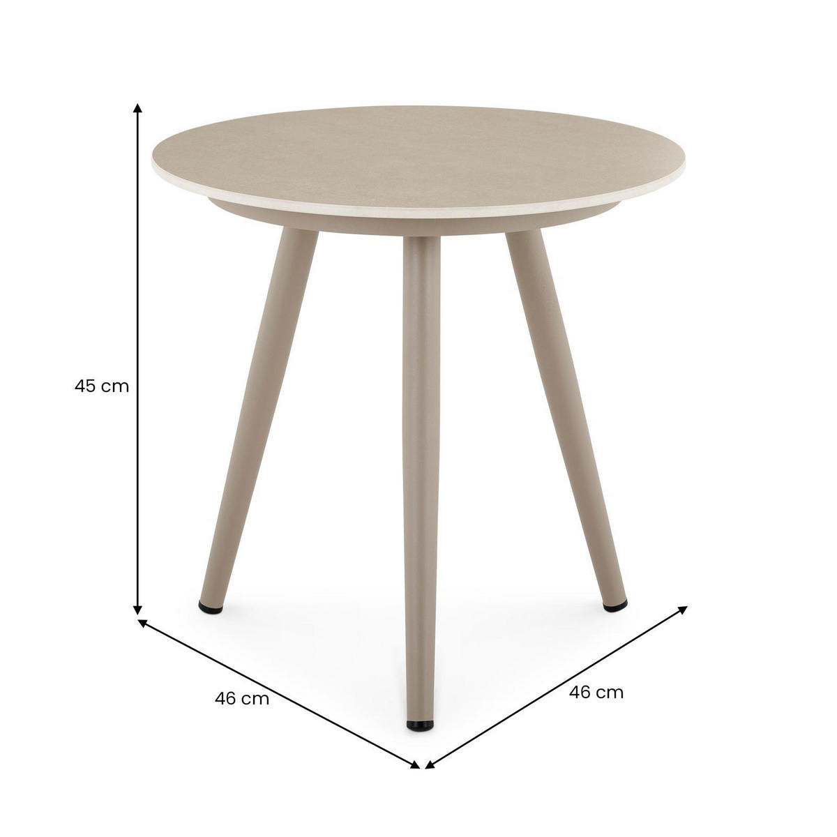 BESITELLTISCH ROSALIA - Champagner, Metall (46/46/45cm) - IDIMEX