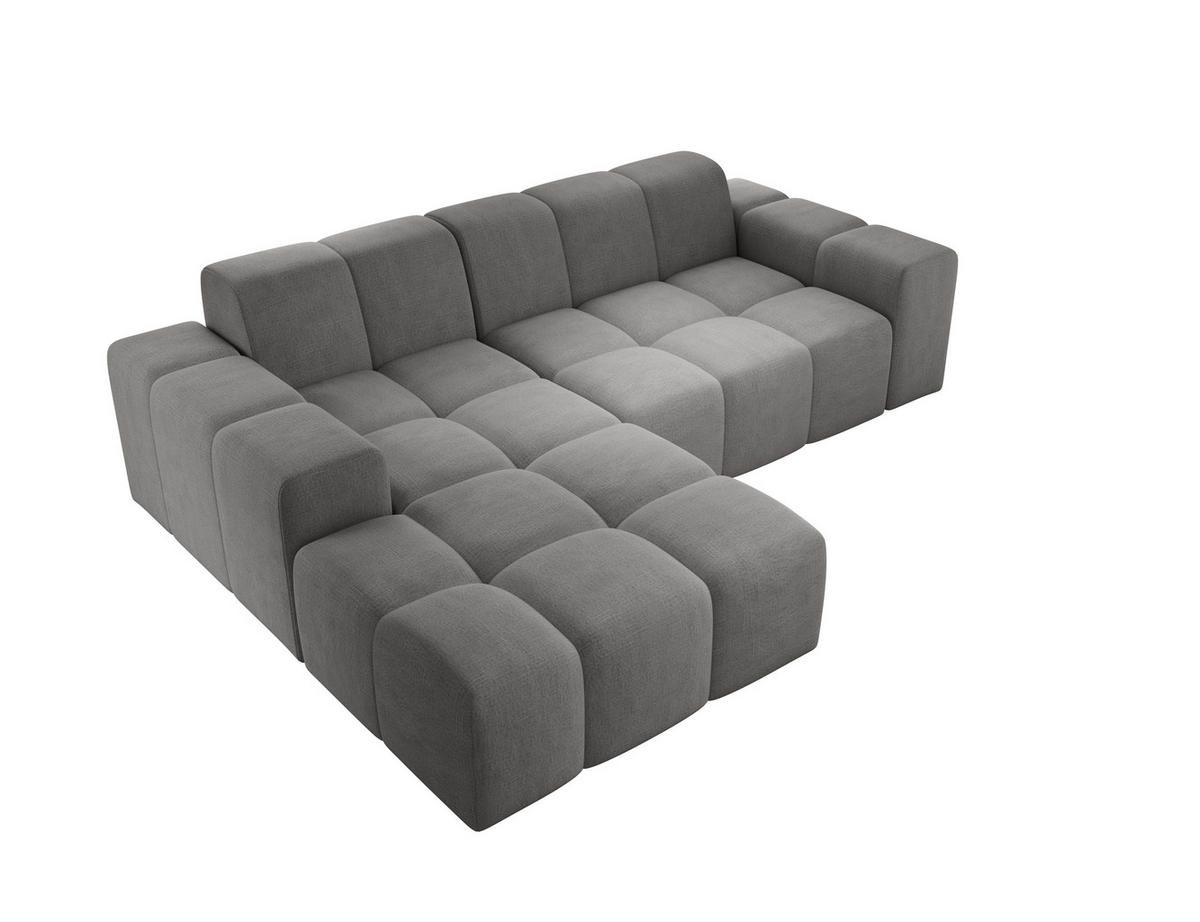 ECKSOFA Fogo ohne Schlaffuktion, L-Form, Sofa Links, Veloursstoff, 245x68x180 cm, Grau - Grau, Holz (180/245cm) - PROMETO Möbel