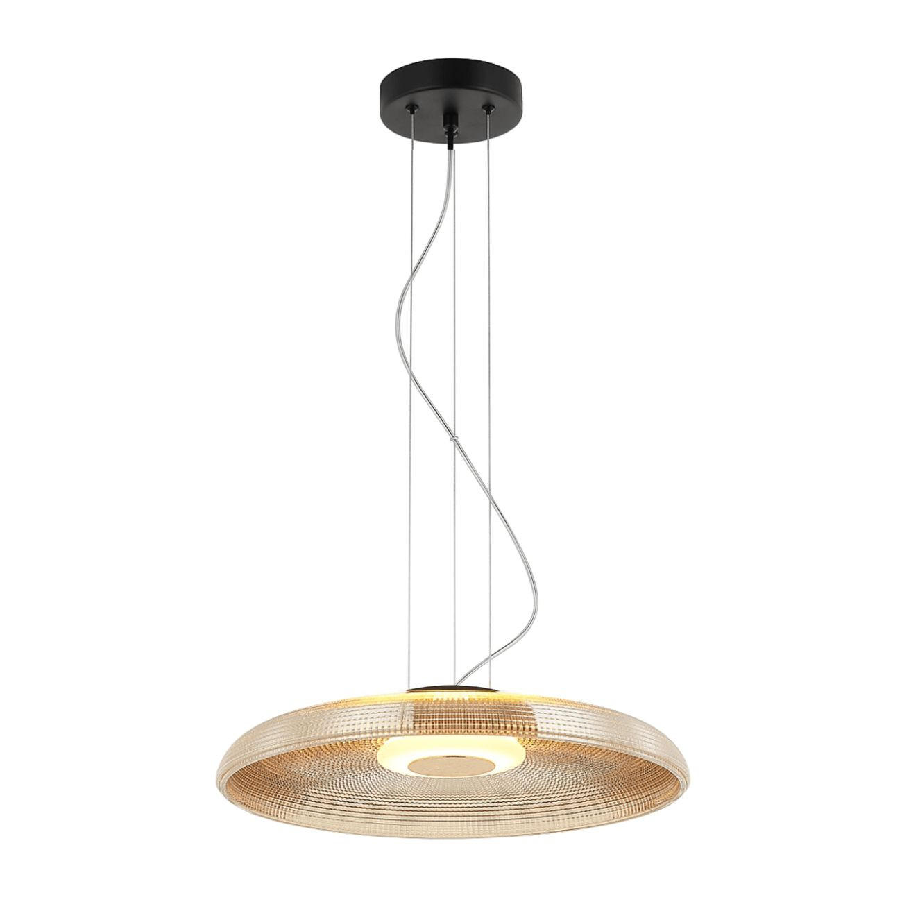 HÄNGELEUCHTE Ossara, Schwarz und Bernstein, 10cm - Bernsteinfarben, Glas (10/40/10cm) - KOSILUM