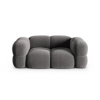 SOFA Loretto aus Samt grau 2 Sitzplätze - Grau, Textil (100/68/180cm) - Cosmopolitan Design