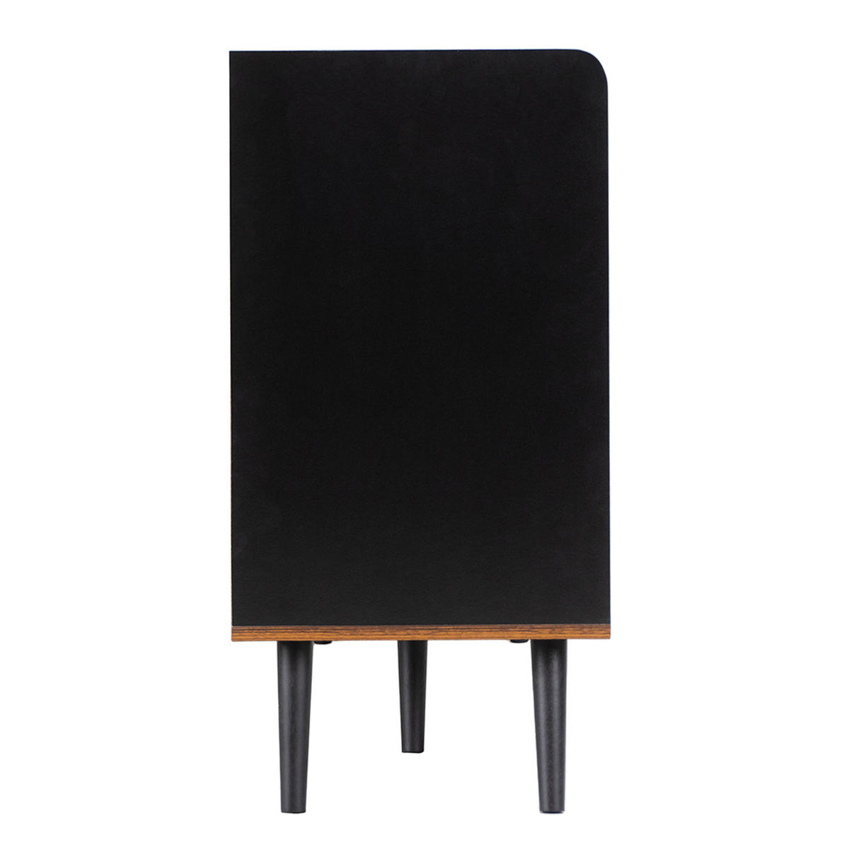 SIDEBOARD in Schwarz Kommode mit Stauraumregalen für Wohnzimmer und Schlafzimmer, B117.5/T39.5/H79 cm - Schwarz, Holzwerkstoff/Metall (117.5/80/39.5cm) - STILVORA