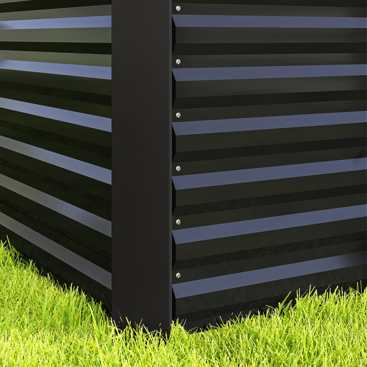 HOCHBEET-SET, aus Verzinkter Stahl, für Terrasse - Dunkelgrau, Metall (60/60/120cm) - Outsunny