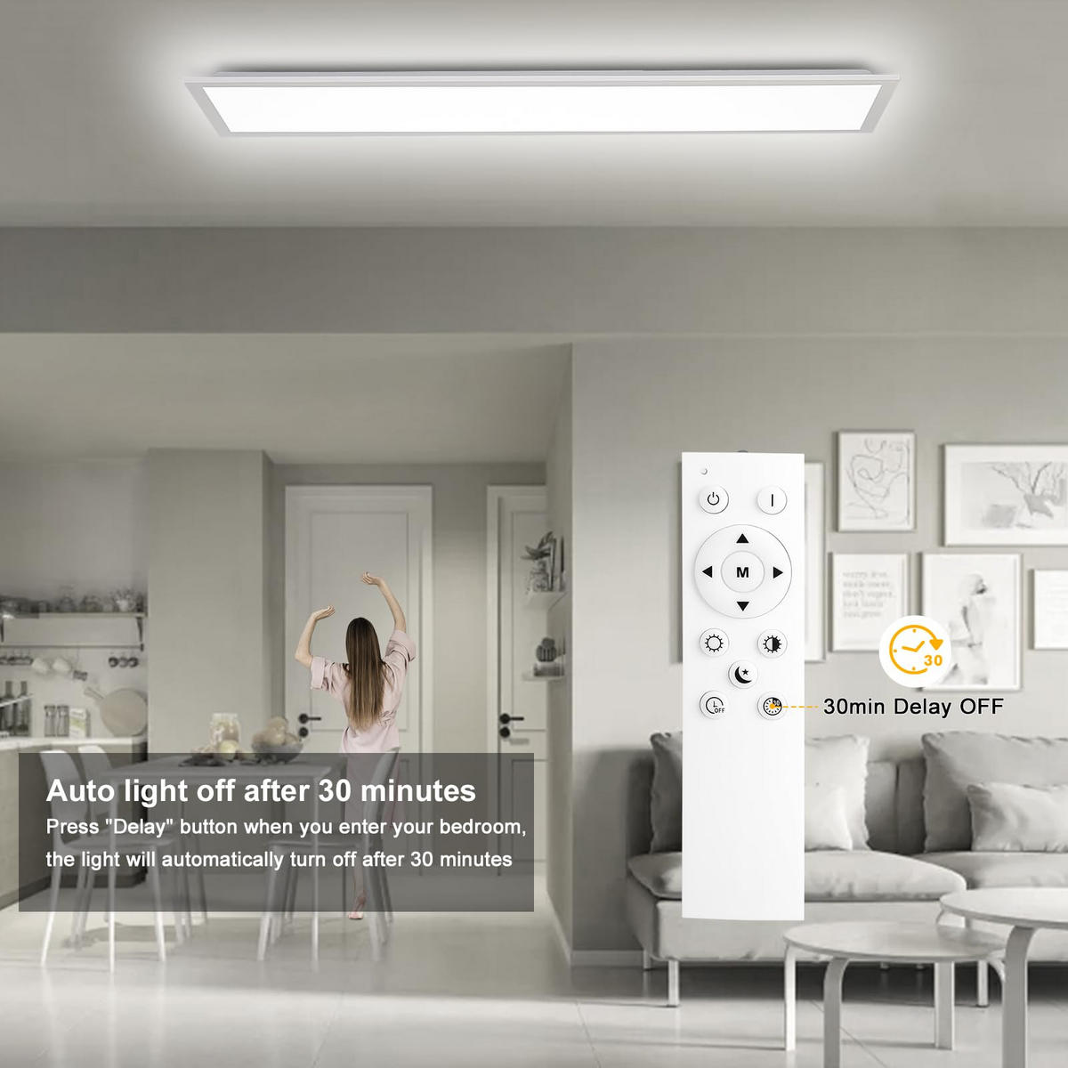 DECKENLEUCHTE PA1041FW LED Panel Dimmbar 100/25/3.9 CM - Weiß, Metall (100/25/3.9cm) - LOVHAUS