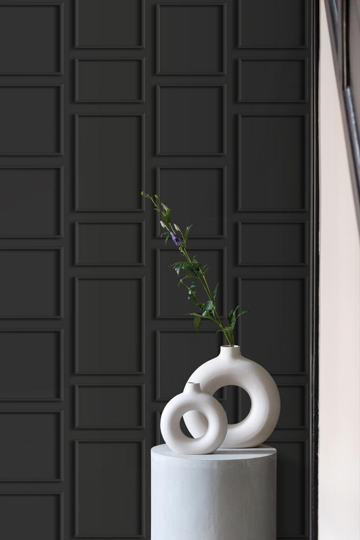 TAPETE Holzwandverkleidung 53 cm x 10.05 m - Schwarz, Papier (53/1000cm) - Origin Wallcoverings