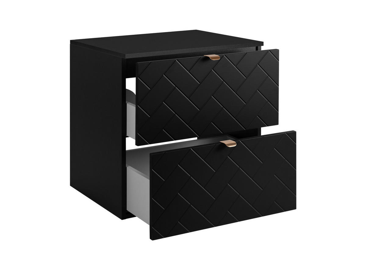 WASCHBECKUNTERSCHRANK TREND Schwarz matt 60/46/60 cm - Schwarz, Holzwerkstoff (60/60/46cm) - Rodan