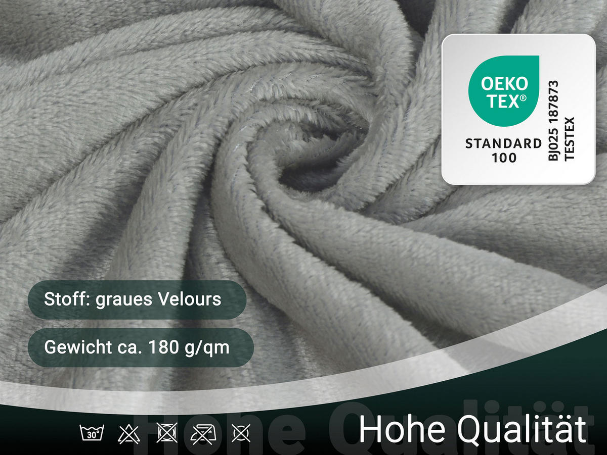 BETTWÄSCHE, 2er-Set, 80x80 cm + 135x200 cm, 100% Polyester, Grau - Grau, Textil (135/200cm) - Zollner