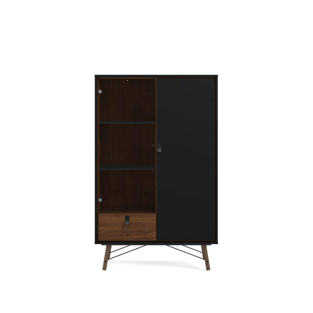 VITRINE Rye Schwarz 102/40/162 cm - Schwarz, Holzwerkstoff (102/162/40cm) - ebuy24