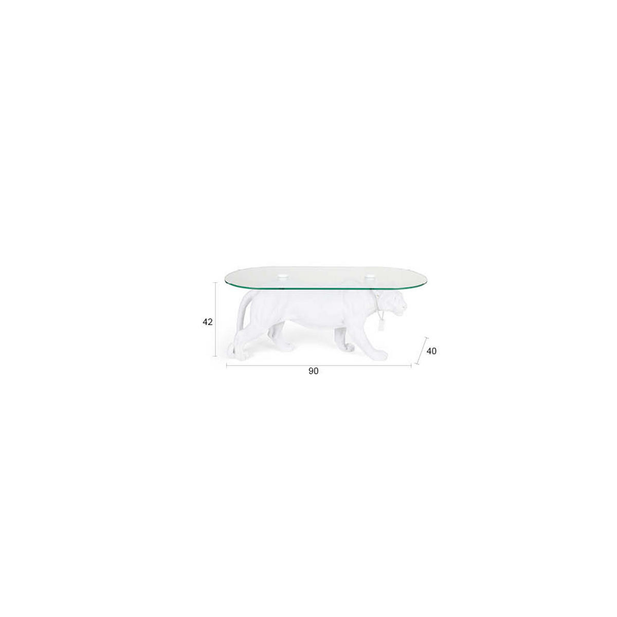 COUCHTISCH Dope As Hell Panter Weiß - Weiß, Naturmaterialien (90/40/42cm) - Bold Moneky