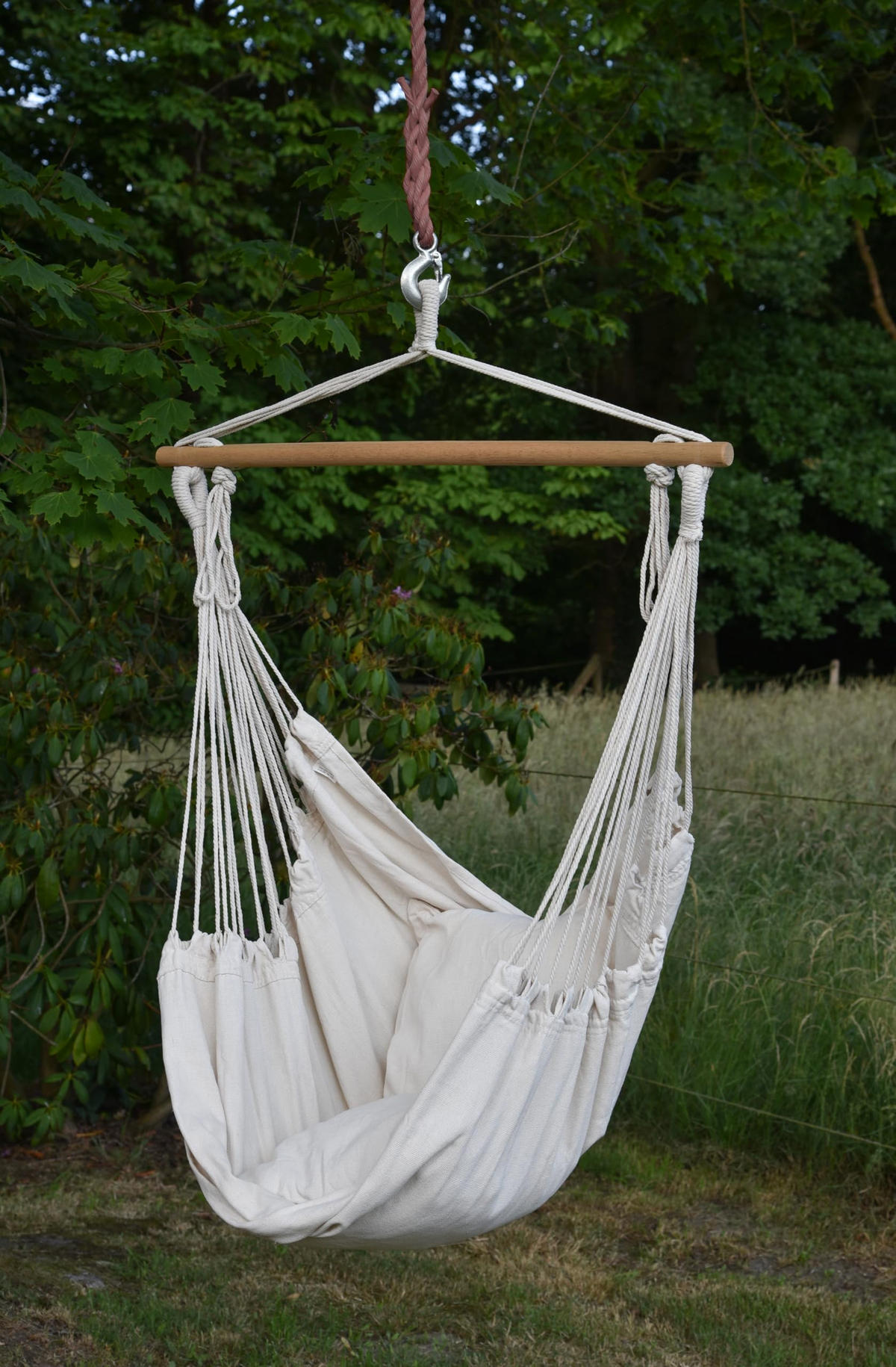 HÄNGESESSEL Mainz mit 2 Kissen Weiß Hängesitz - Weiß, Holz (90/120/65cm) - DELUKE