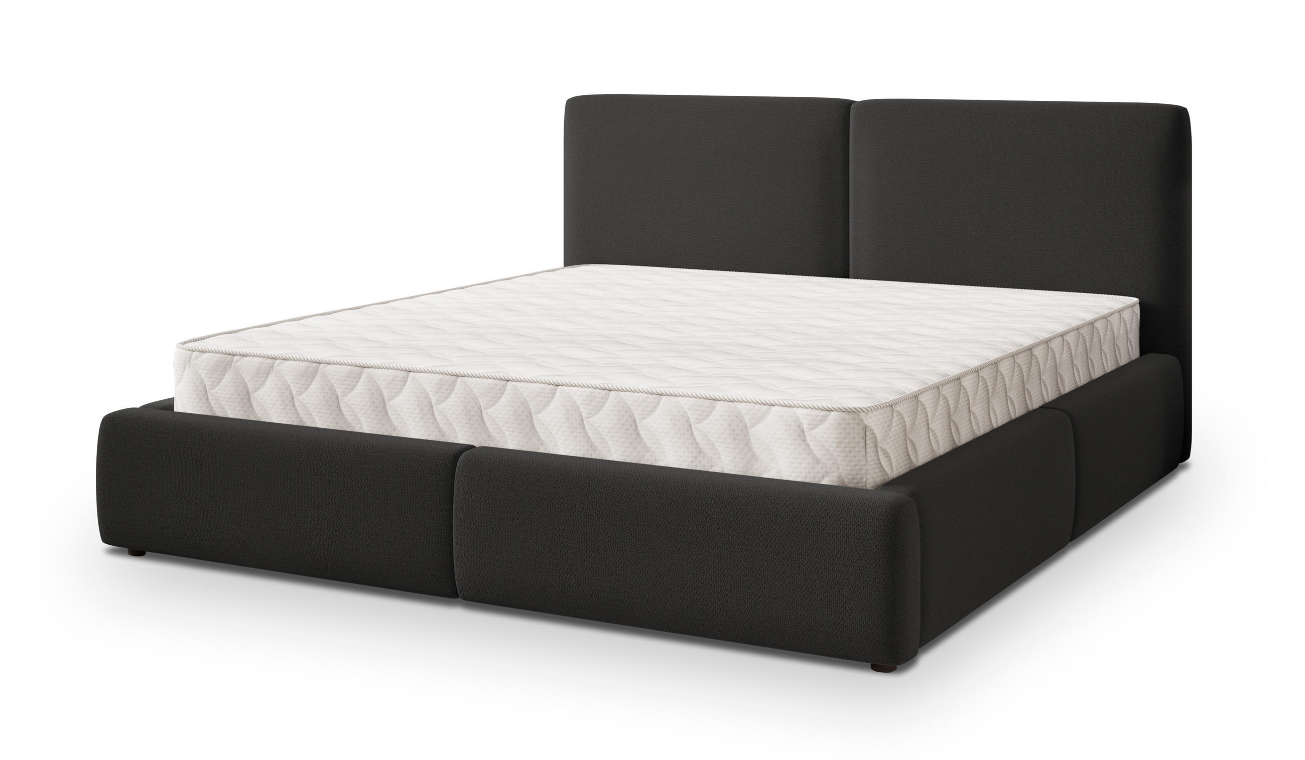 MASSENO ČALOUNĚNÁ Postel FELURO 200x200 cm Černá