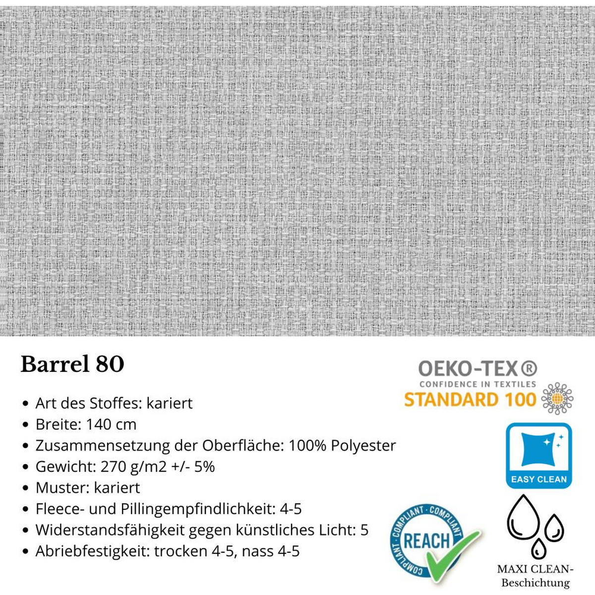 ECKSCHLAFSOFA Draco L Hellgrau - Hellgrau/Schwarz, Textil/Metall (268/183cm) - Beautysofa