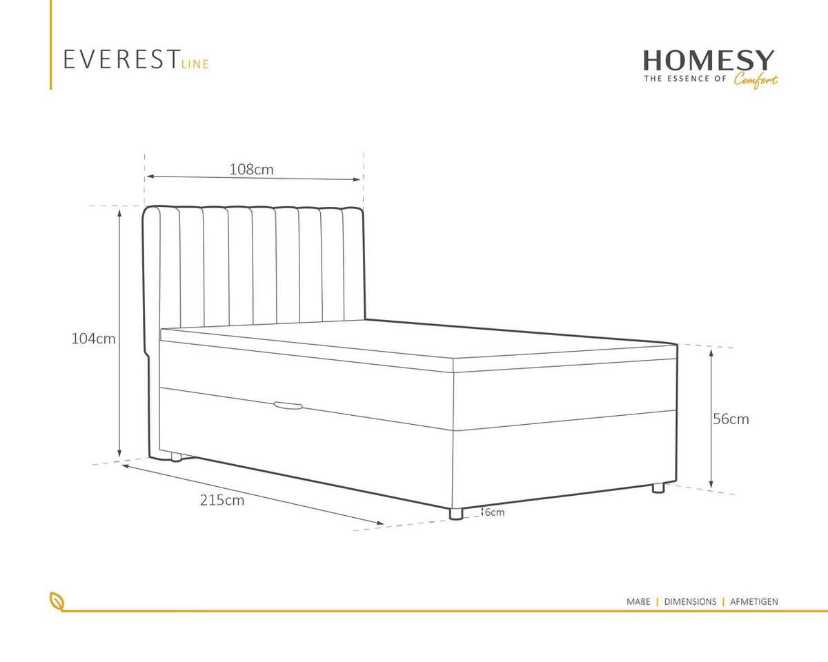 BOXBETT Everest 100 x 200 cm Einzelbett mit hochwertiger Bonell-Matratze und Topper - Grün, Holz (100/200cm) - Homesy