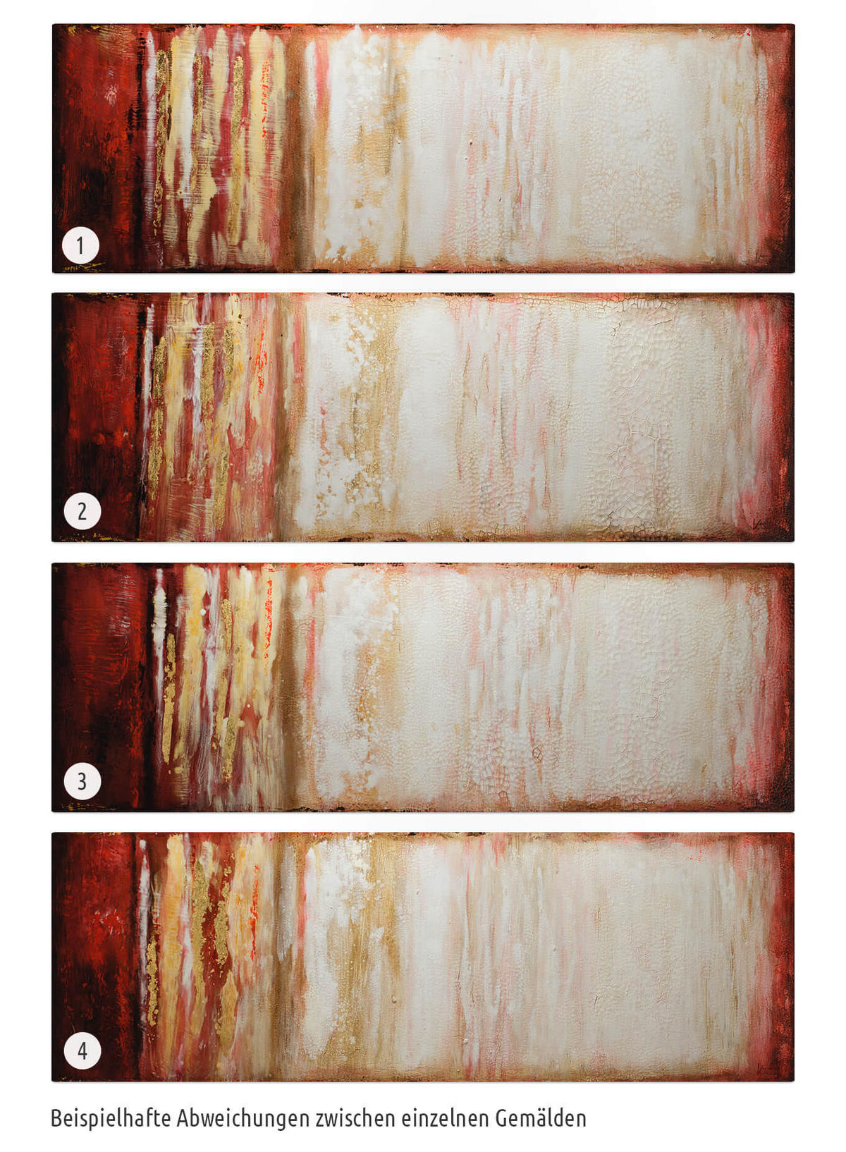 ACRYLBILD HANDGEMALT 150/50 cm - Rot/Braun, Holz/Textil (150/50cm) - KUNSTLOFT