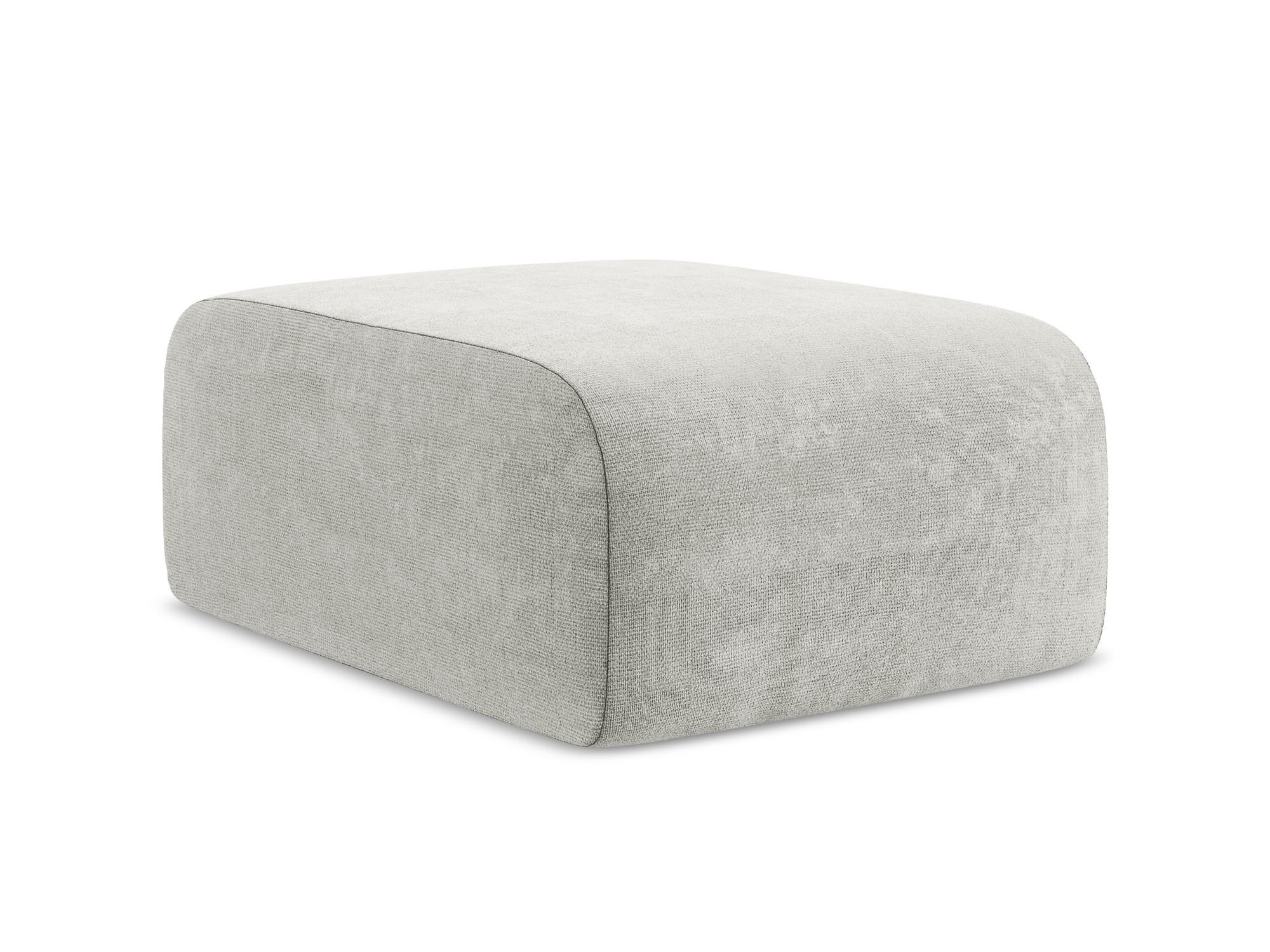 POUF Chenille Stoff Grau - Hellgrau/Schwarz, Holzwerkstoff/Kunststoff (72/42/94cm) - Makamii
