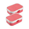 BROTDOSEN MIT EINSATZ Campus Pink & Pink 700 ml 2er Set - Pink, Kunststoff (13.2/6.1/17.8cm) - Mepal