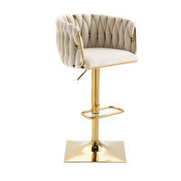 BARHOCKER, drehbar, höhenverstellbar mit Fußstütze, Textil, 53/51/87-105 cm, Ecru - Ecru, Textil (51/105/53cm) - Redom