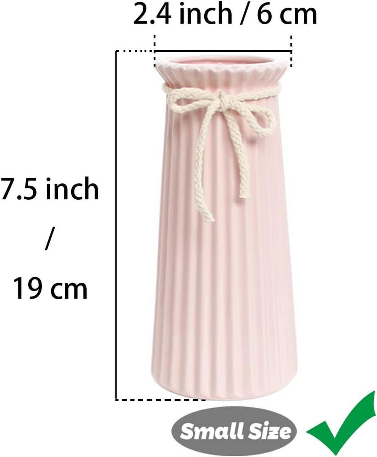VASE 10,3 x 10,3 x 19,5 cm Keramik - Pink, Keramik (10.5cm) - LIBRATON