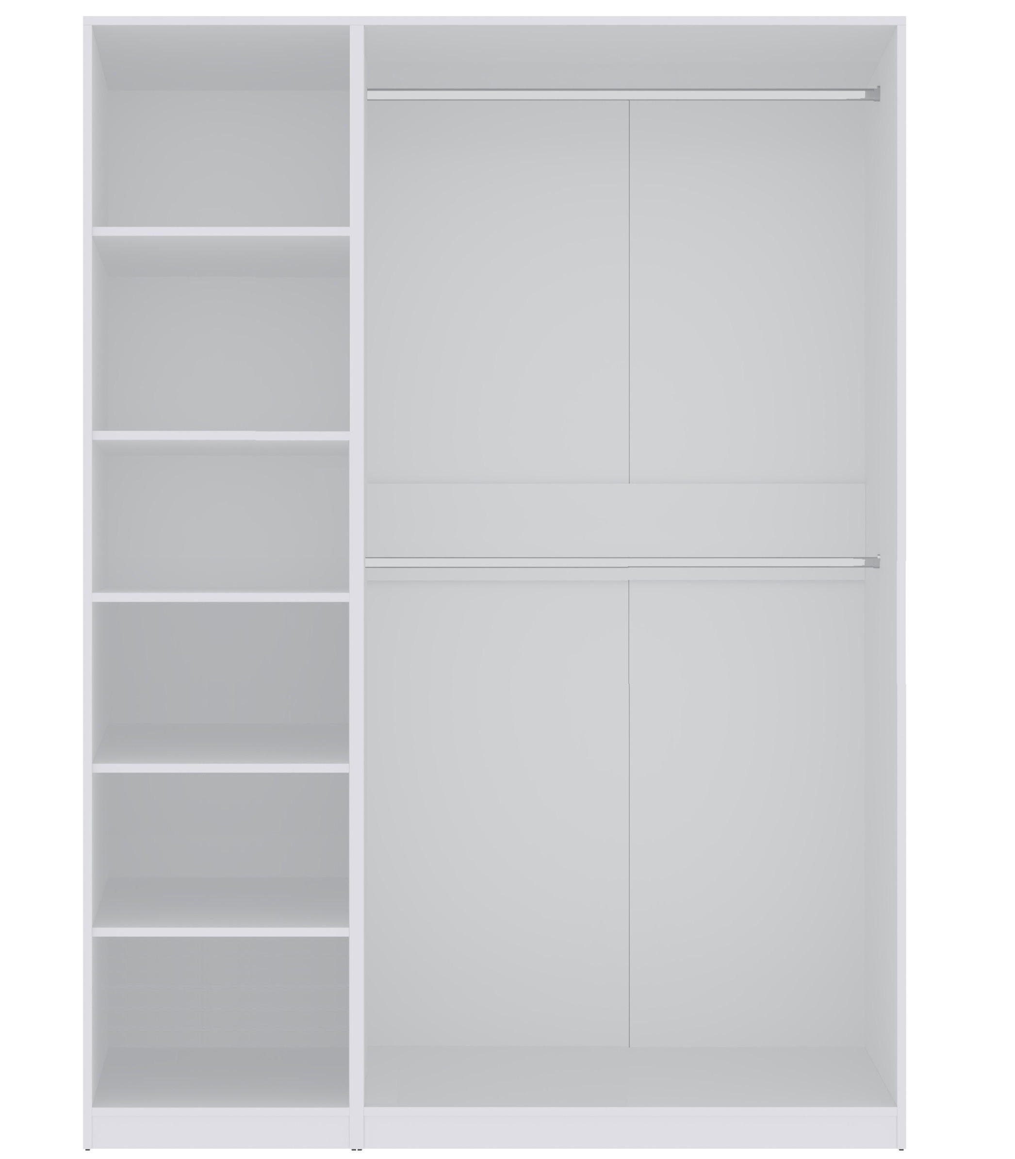 OFFENER-GARDEROBENSCHRANK TRES N/B Weiß 150/206/51 cm - Weiß, Holzwerkstoff (150/206/51cm) - Marmex Möbel