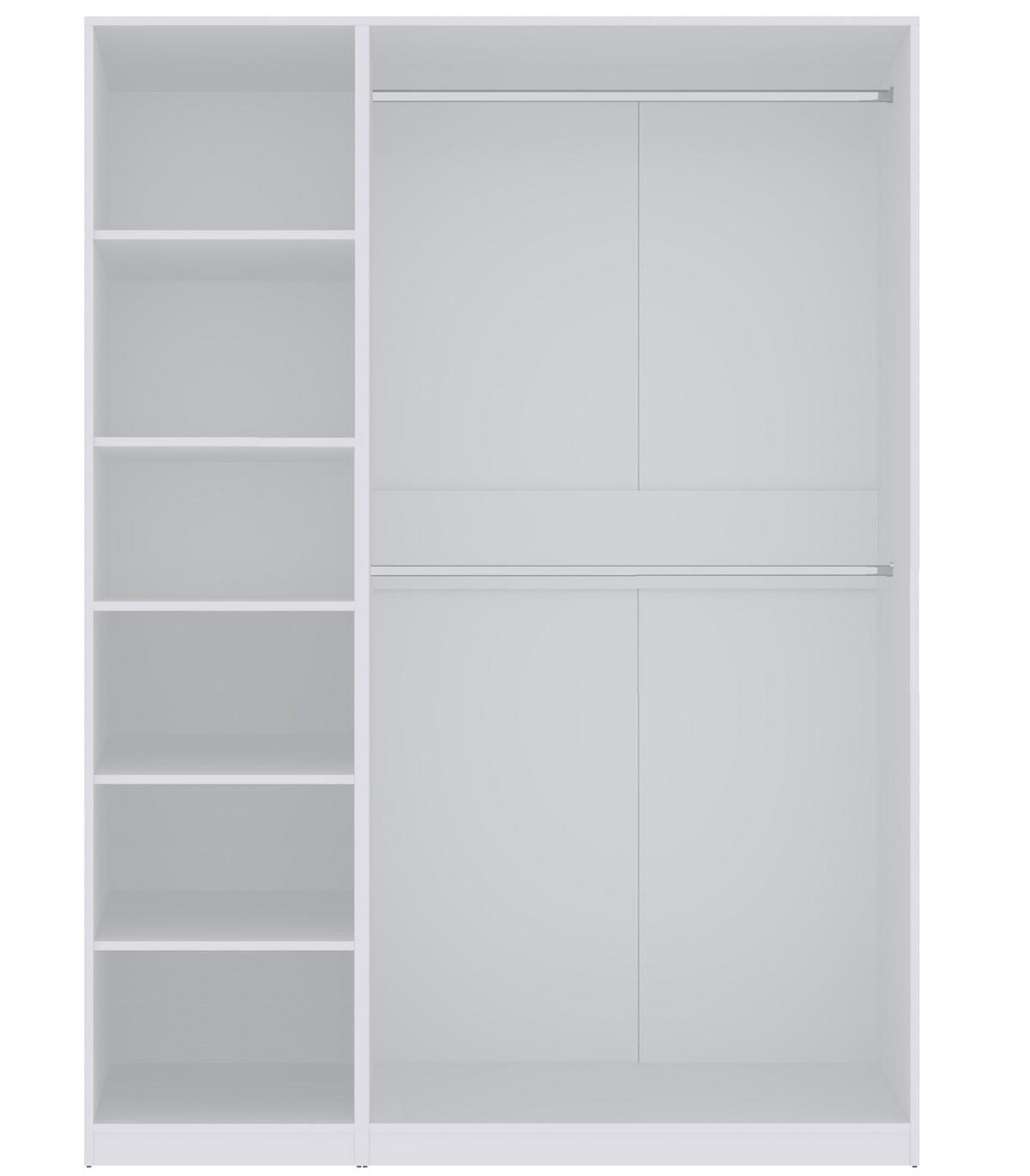 OFFENER-GARDEROBENSCHRANK TRES N/B Weiß 150/206/51 cm - Weiß, Holzwerkstoff (150/206/51cm) - Marmex Möbel