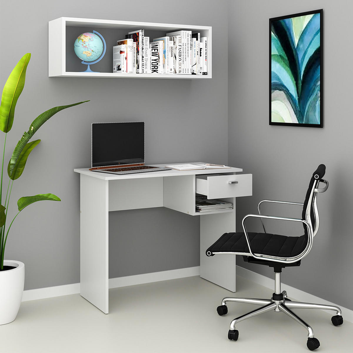 SCHREIBTISCH Colin Weiß 90 x 50 cm - Weiß, Holzwerkstoff (50/90/74.6cm) - Vicco