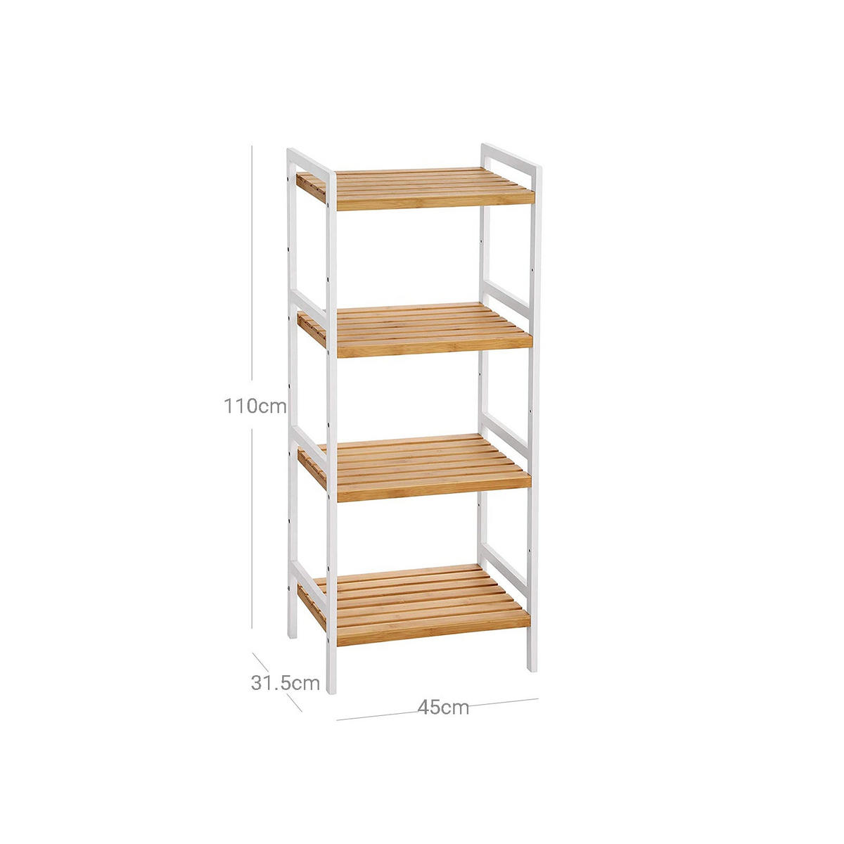 BADEZIMMERREGAL KÜCHENREGAL - Weiß, Holz (31.5/110/45cm) - Hansiro