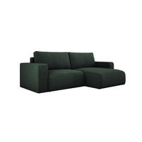 ECKSOFA Carl L-förmig Schlaffunktion und Bettkasten weicher Cordstoff flexibel stellbar lose Rückenkissen freistehend RECHTS 247x143x83cm Forest green - Waldgrün, Holz/Textil (247/143cm) - DomoHome