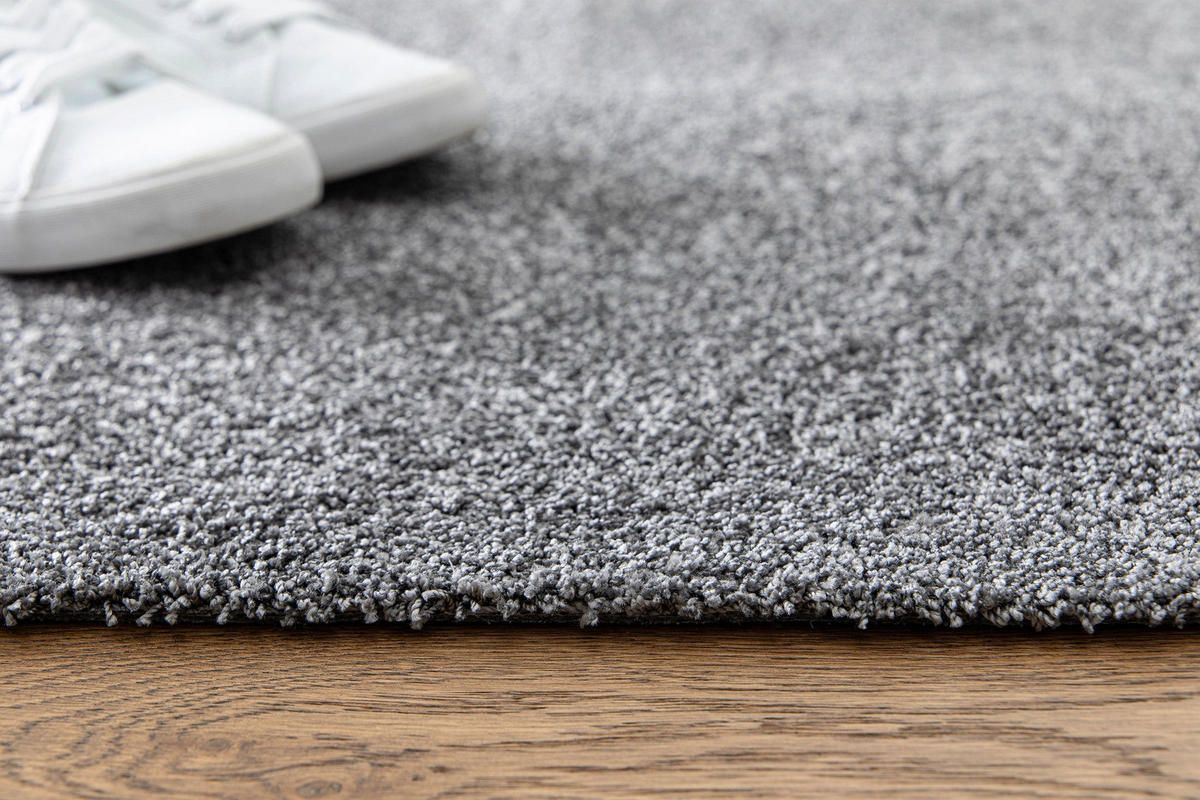 TEPPICH, Einfarbiger, maschinenwaschbarer Anthrazitgrau - Grau, Textil (80/150cm) - AFK Living