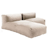 GARTENSOFA mit 2 Sitzplätzen, Sandfarbe - Beige, Textil - Oviala