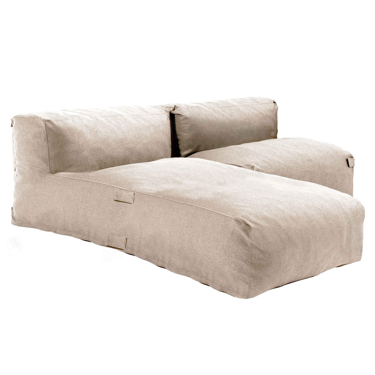 GARTENSOFA mit 2 Sitzplätzen, Sandfarbe - Beige, Textil - Oviala