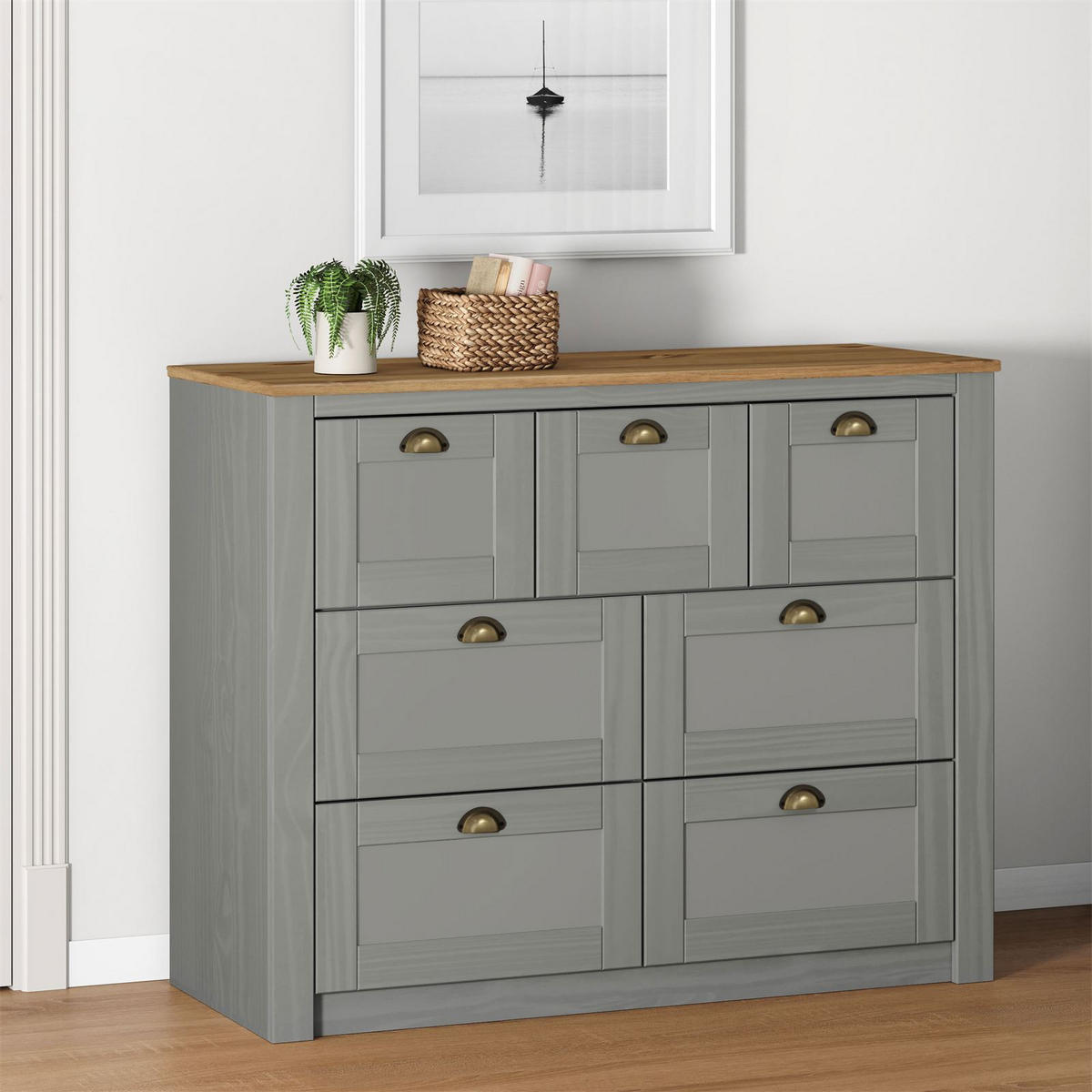 SIDEBOARD BOLTON - Braun/Grau, Holz (110/87/40cm) - IDIMEX