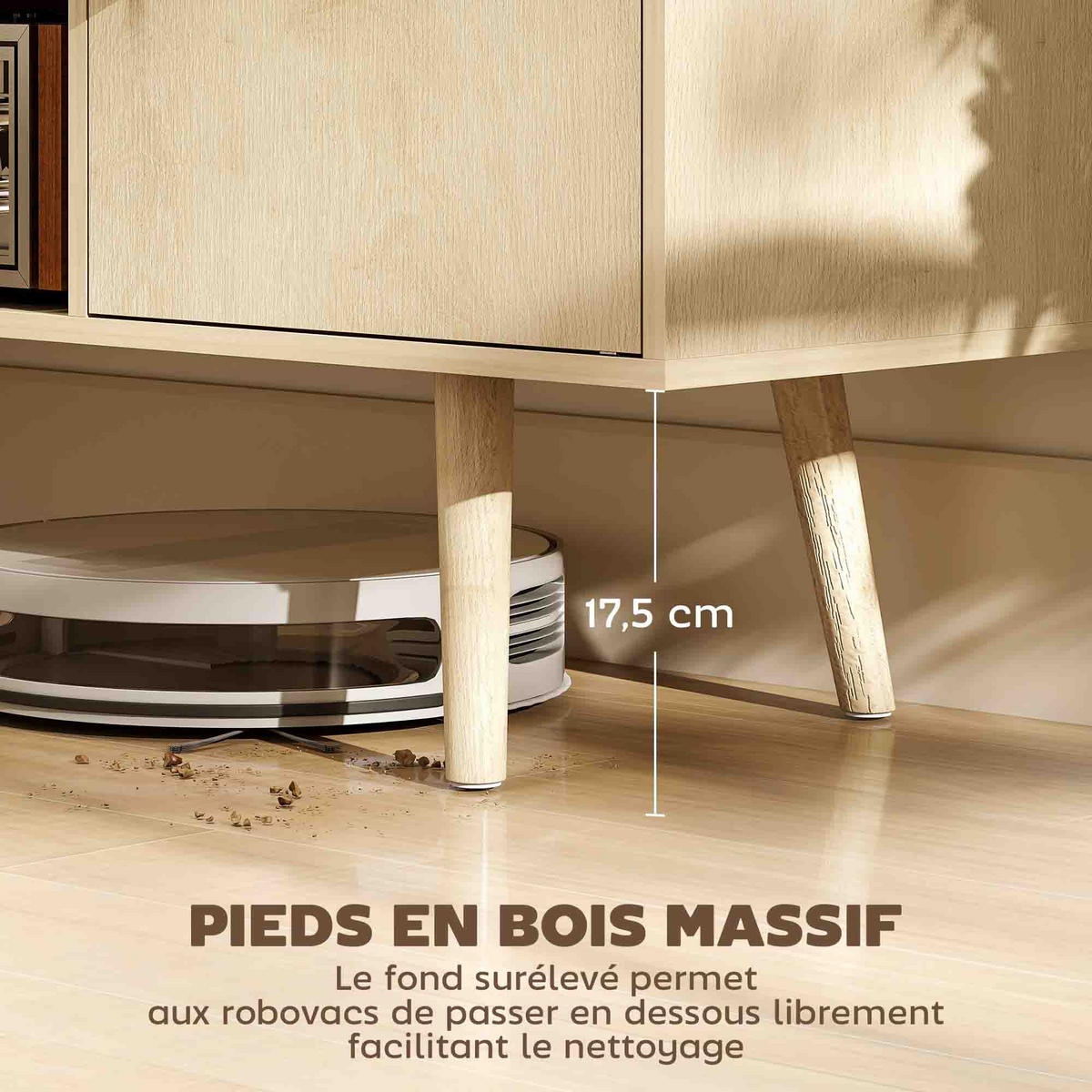 LOWBOARD DE-16148 120/34/50 cm Naturholz-Optik - Naturfarben, Holzwerkstoff (120/50/34cm) - ComfortXL