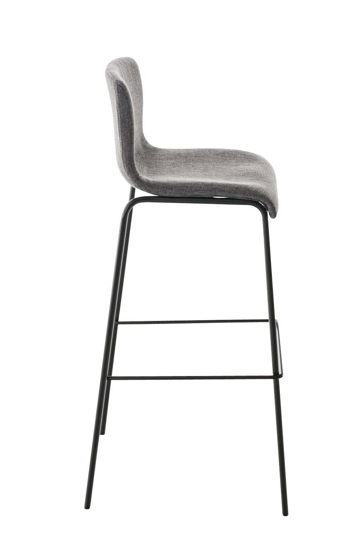 BARHOCKER Stoff Hellgrau - Hellgrau/Schwarz, Textil/Metall (43/100/48cm) - CLP