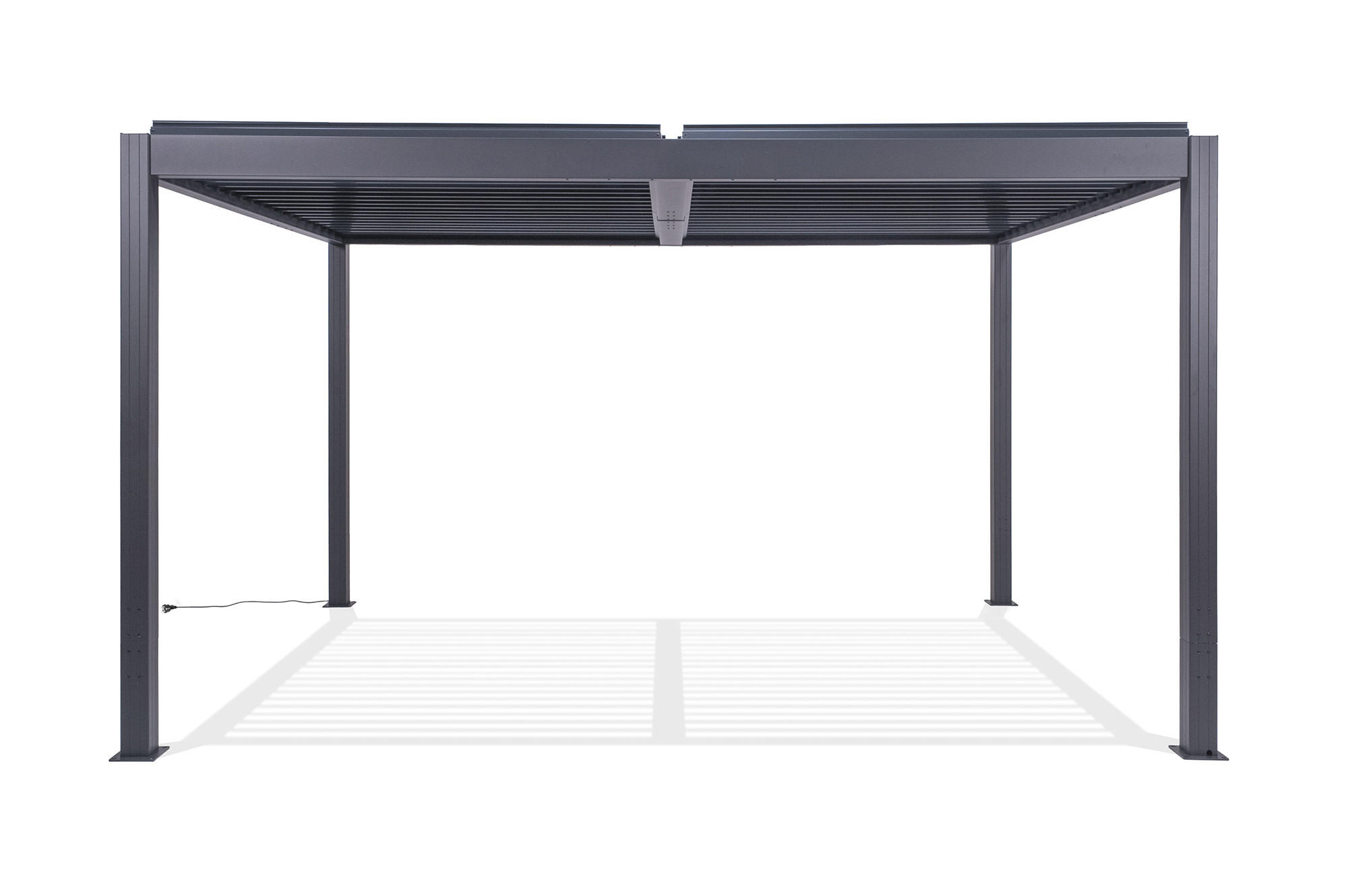 PERGOLA BIOCLIMATISCH MOTORISIERTE Santa graue 4m x 3m - Grau, Metall (305/220/395cm) - Cazeboo