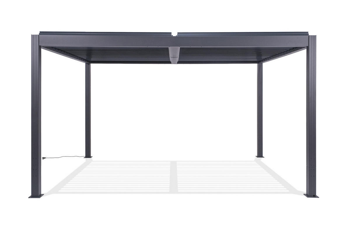 PERGOLA BIOCLIMATISCH MOTORISIERTE Santa graue 4m x 3m - Grau, Metall (305/220/395cm) - Cazeboo