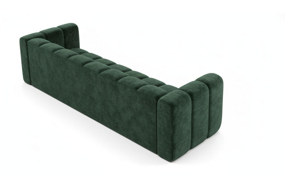 COUCH, Viersitzer-Sofa Grand, Veloursstoff Salvador, Grün - Grün, Holz (290/70/93cm) - Kaiser Möbel