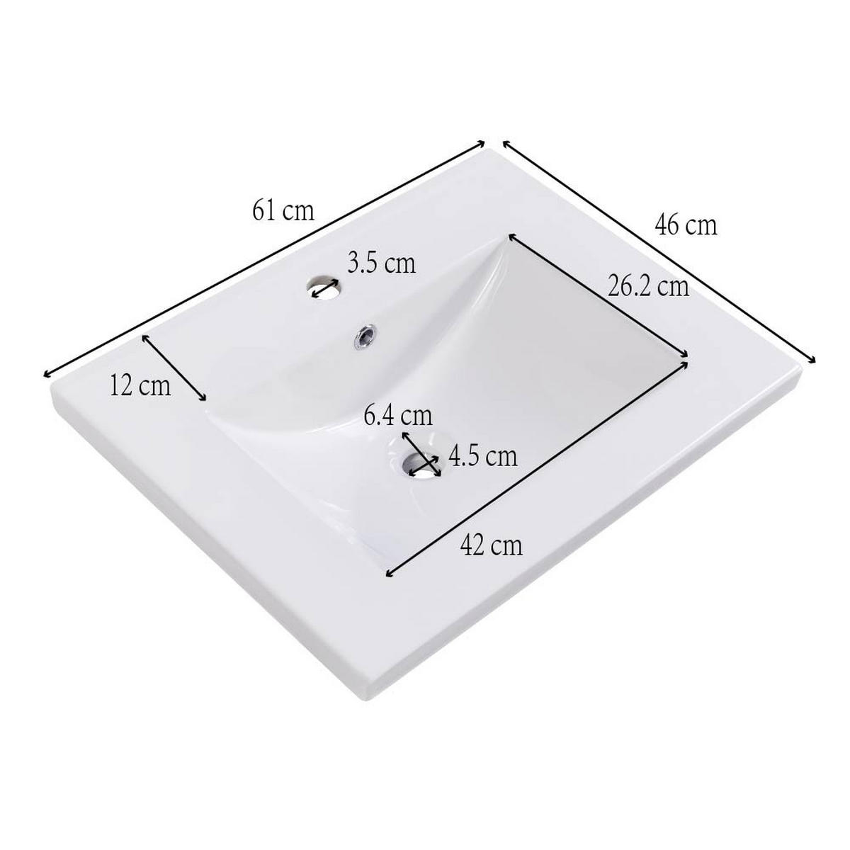BADEZIMMERSCHRANK 61x47x87cm in Grau, wasserdicht & rutschfest - Grau, Holzwerkstoff (61/87/47cm) - Modfu