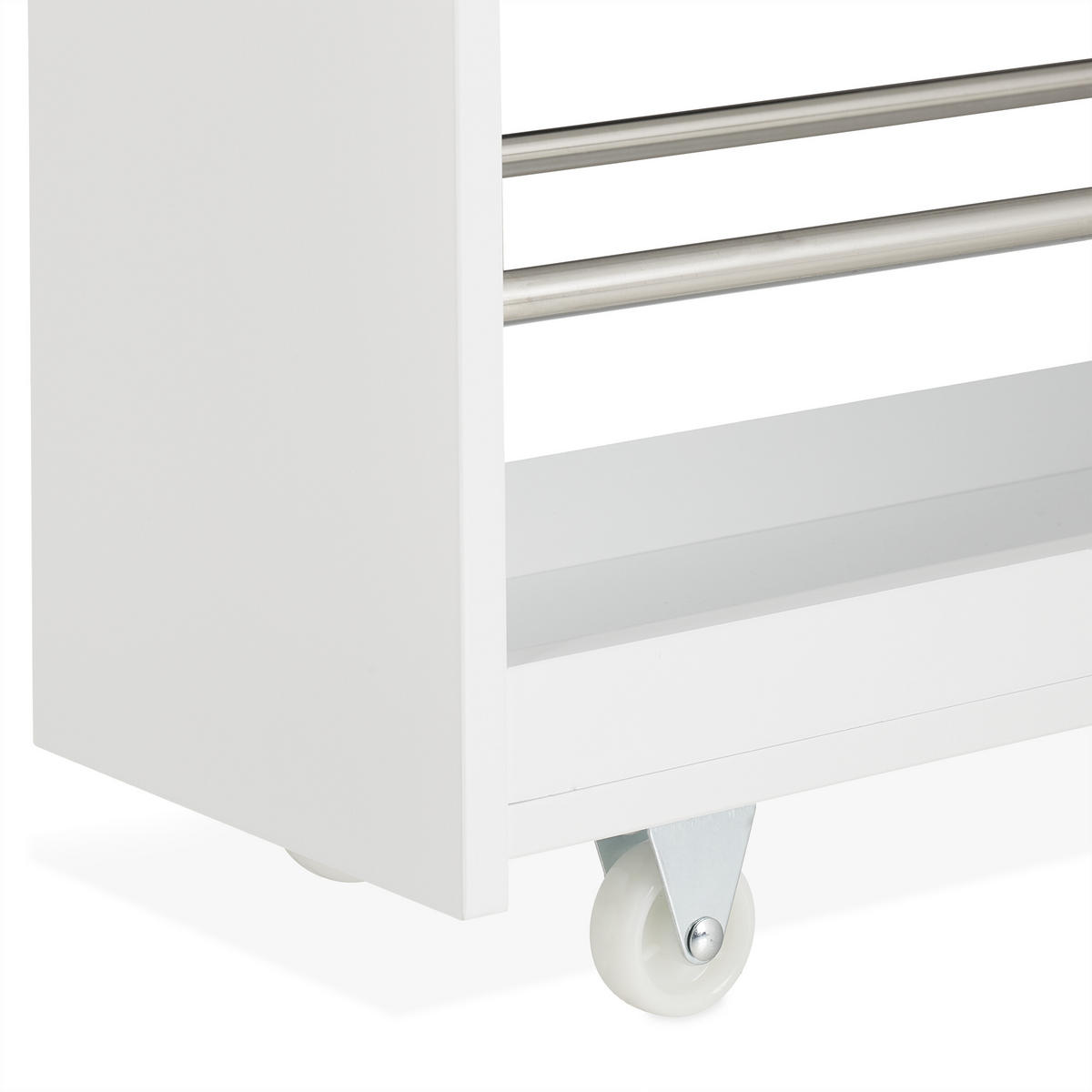 VOZÍK do nisch - biela, kov/kompozitné drevo (18/83.5/59.5cm) - Relaxdays