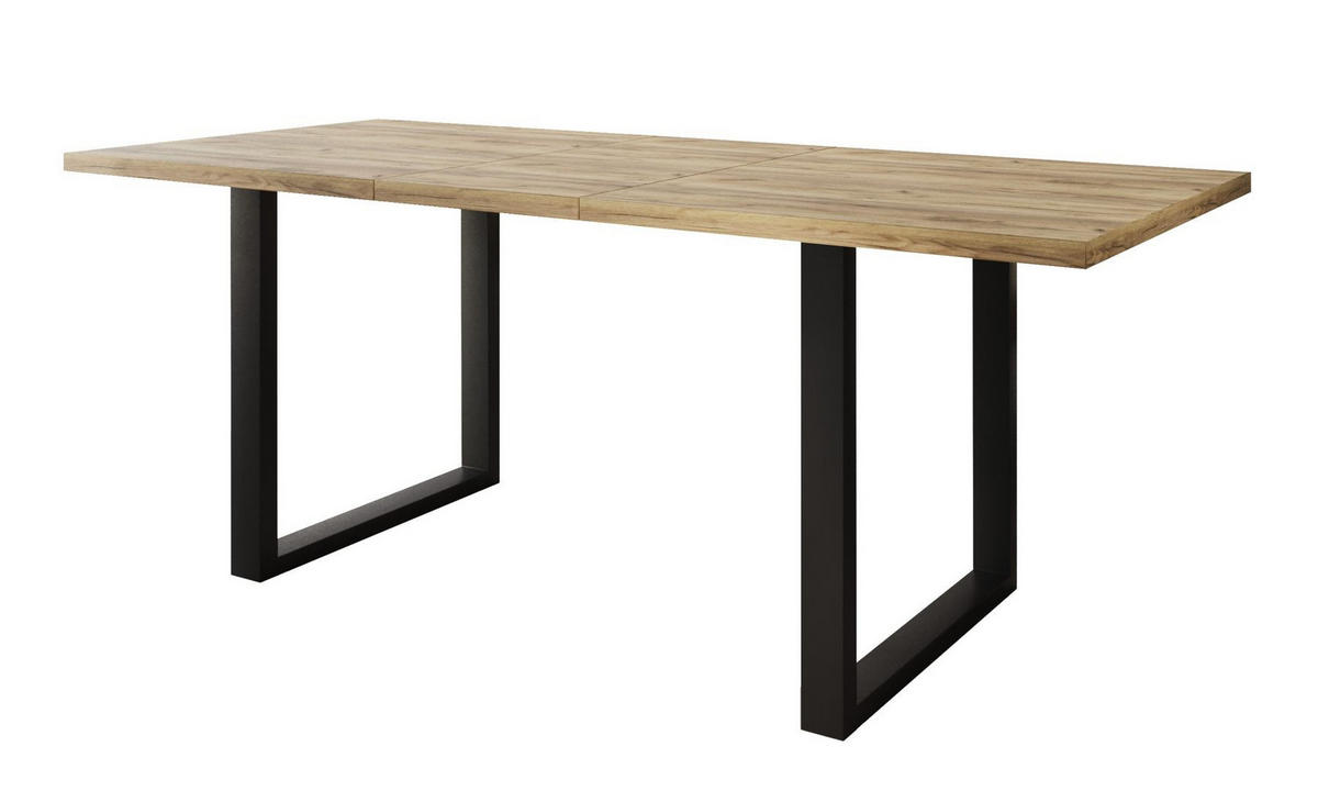 TISCH Schwarz SOFTI U Ausziehbar 140x90/180 cm - Eichefarben/Schwarz, Holzwerkstoff (180/90/75.6cm) - Sepro Meble