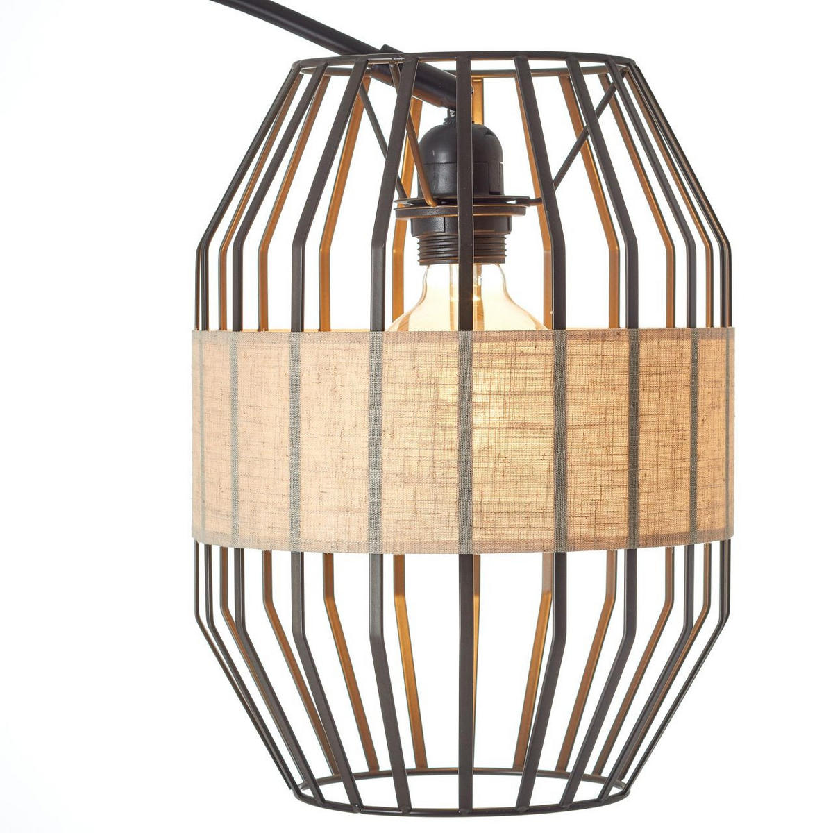 BOGENSTANDLEUCHTE Slope 93149/76 - Schwarz, Metall (110/36/171cm) - Brilliant