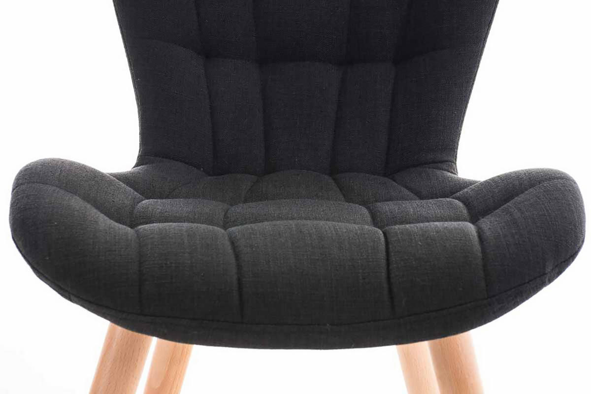 STUHL 4er Set Stoff schwarz - Eukalyptusholzfarben/Schwarz, Holz/Textil (50/88/63cm) - CLP