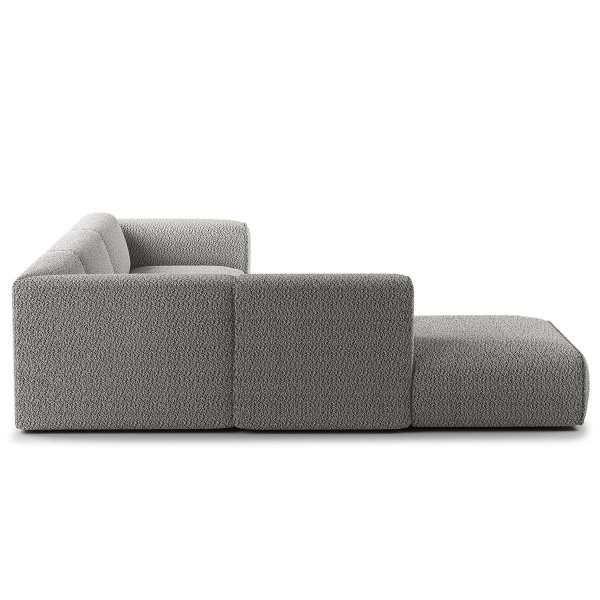 3-SITZER ECKSOFA mit Recamiere - Schwarz/Grau, Kunststoff/Textil (295/231cm) - home24
