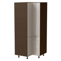 ECKVORRATSSCHRANK Brerra D24N/207 Lava / RAL 9001 creme Hochglanz 90 / 90 / 207cm - Dunkelgrau/Creme, Holz/Holzwerkstoff (90/207/90cm) - Feldmann-Wohnen