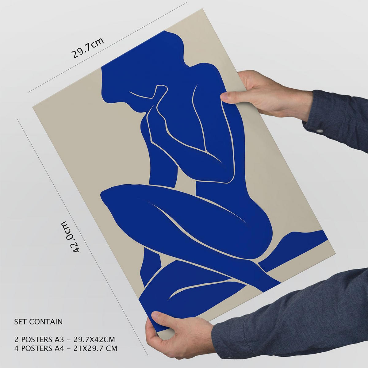 POSTER Set Mit 6 Körper des Tempels 2 in femininer Zusammenfassung Größe A3 & A4 Rahmenlos - Klar, Papier (29.7/1cm) - Nacnic