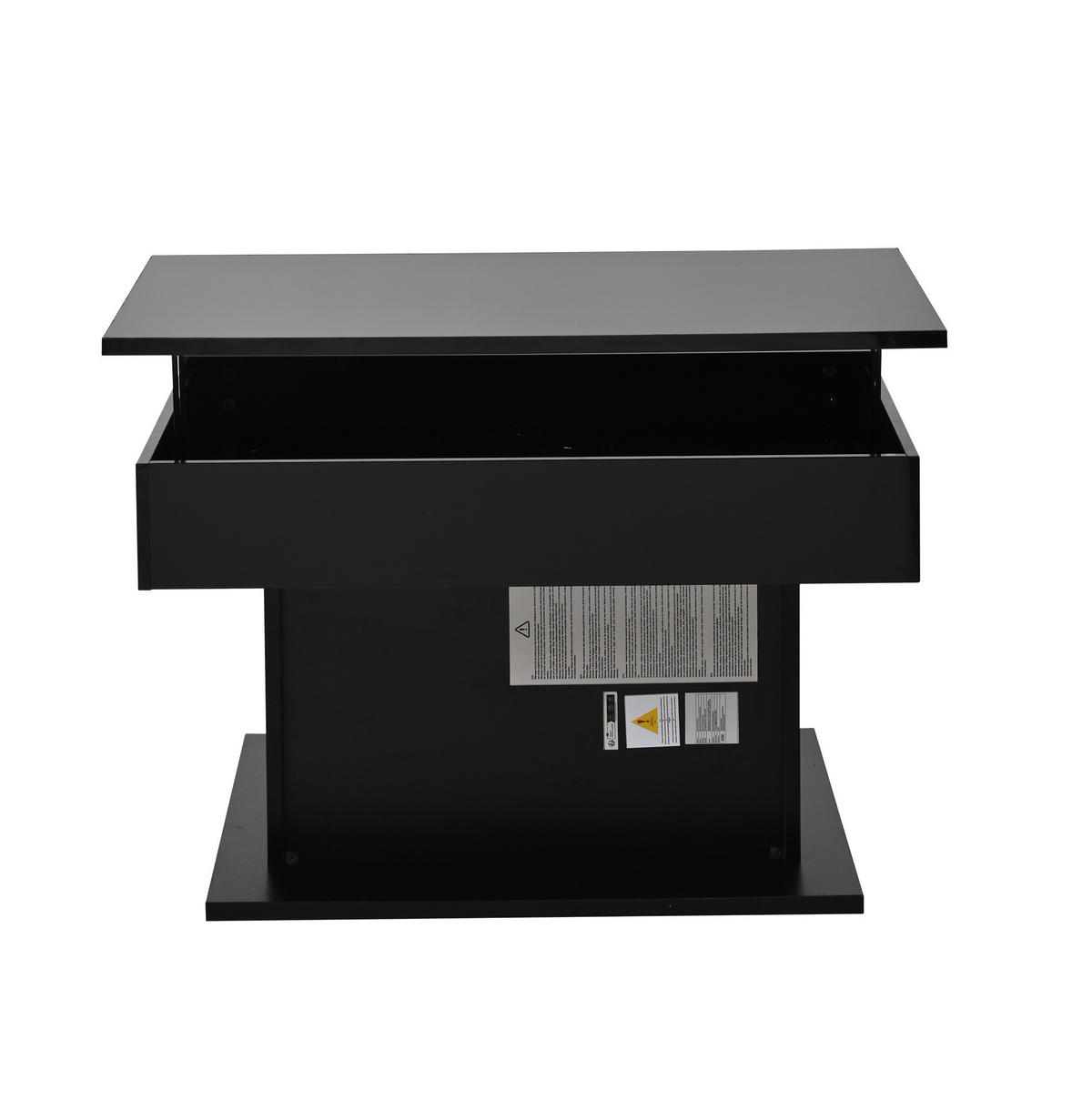COUCHTISCH 70/70/45 cm schwarz aus Spanplatte mit Hebefunktion und 360° Drehplatte - Schwarz, Holzwerkstoff (70/70/45cm) - OKMYHOME