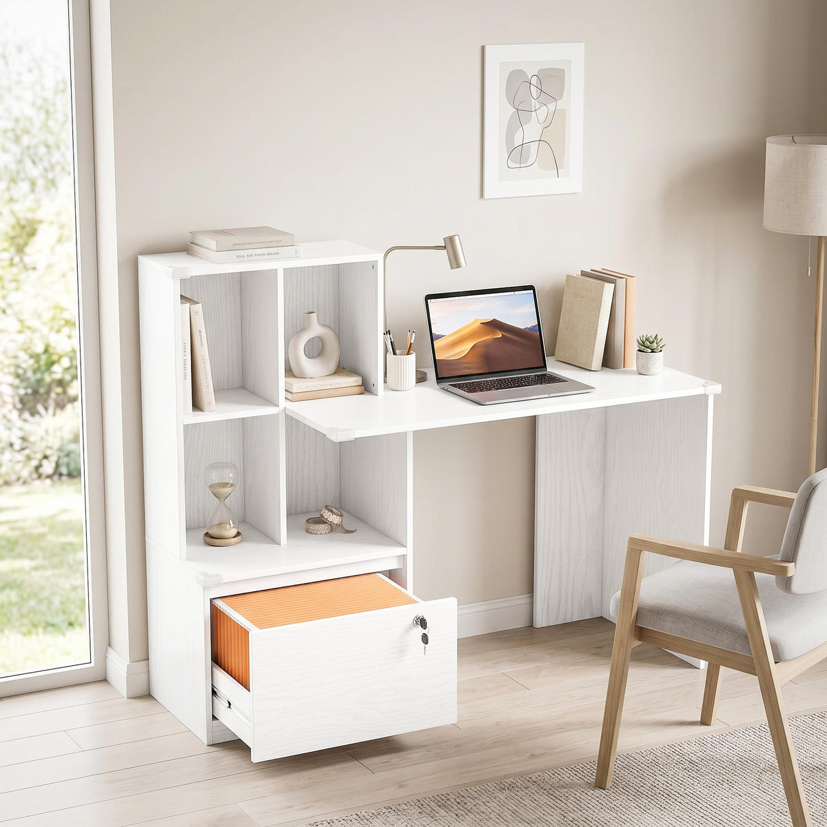 BÜROTISCH Weiß 1 Stück - Weiß, Holzwerkstoff (50/126/109cm) - GiPP